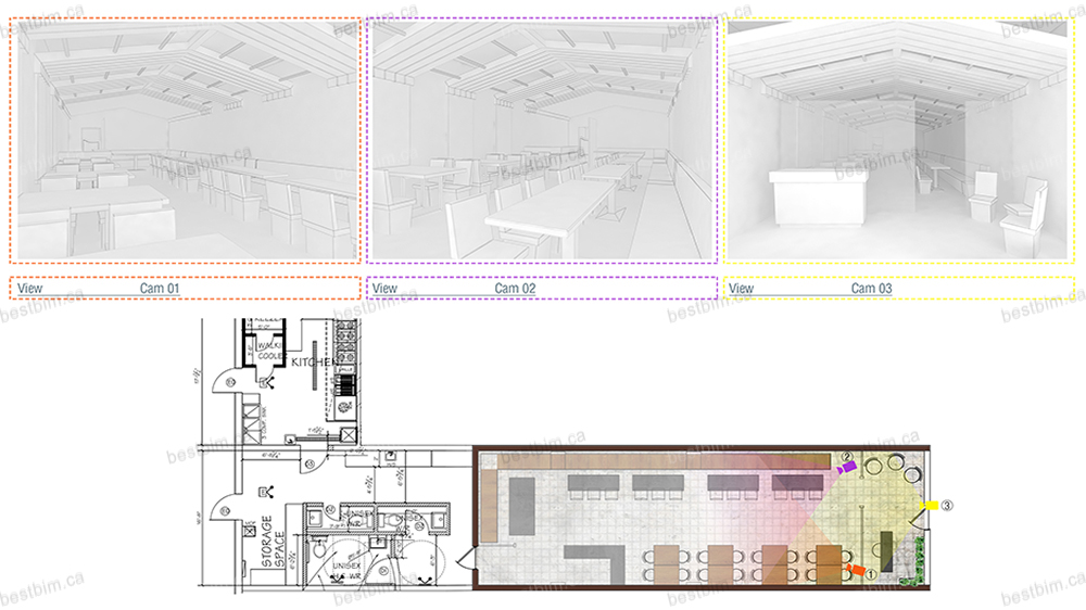 Restaurant Plan and Raw Renders