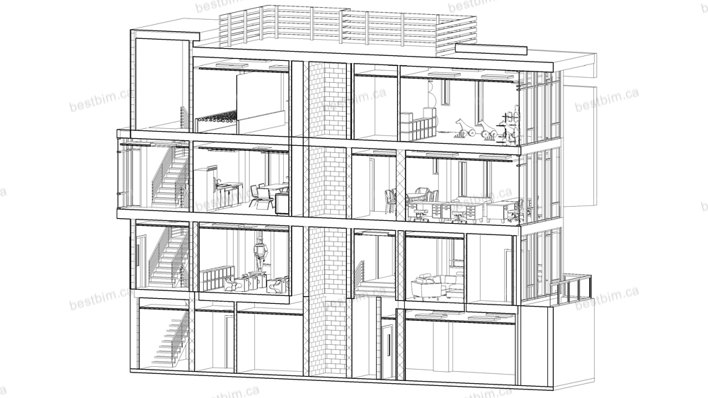 building section view 3D