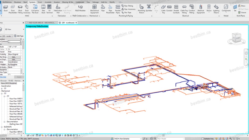 3D plumbin in Revit